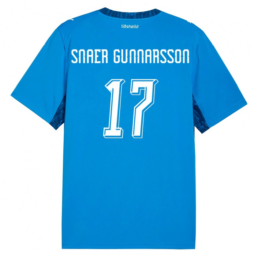 Danxen Barn Island Gabríel Snaer Gunnarsson #17 Blå Marin Hemmatröja Matchtröjor 26-28 Tröjor T-Tröja