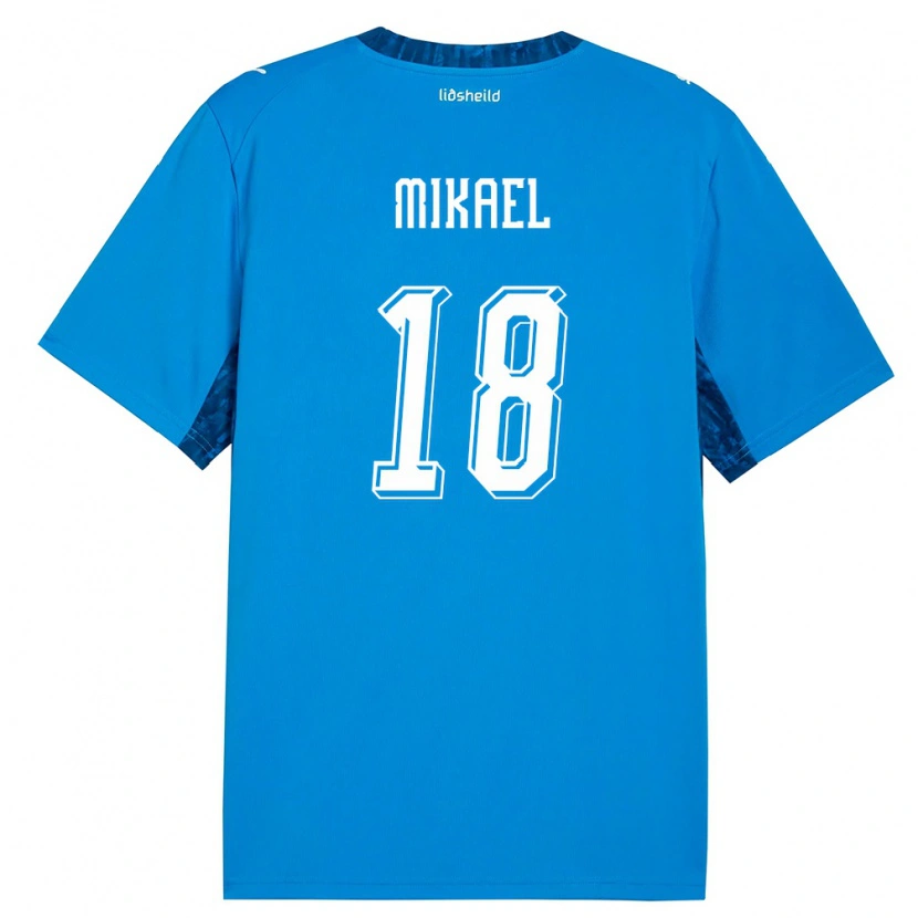 Danxen Barn Island Mikael Anderson #18 Blå Marin Hemmatröja Matchtröjor 26-28 Tröjor T-Tröja