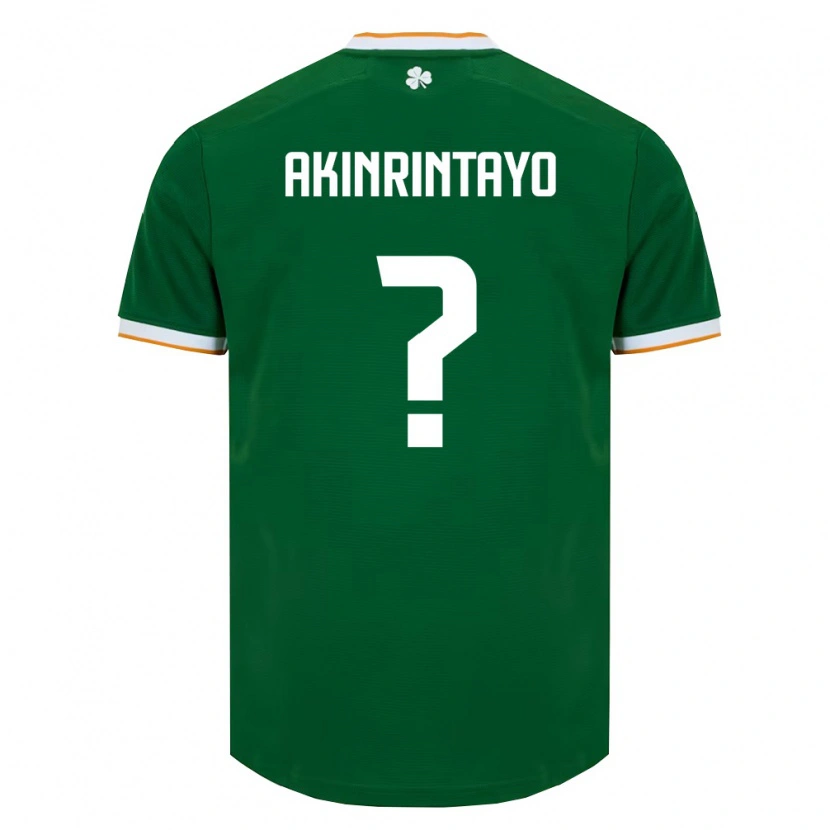 Danxen Barn Irland Charles Akinrintayo #0 Mörk Grön Vit Hemmatröja Matchtröjor 26-28 Tröjor T-Tröja