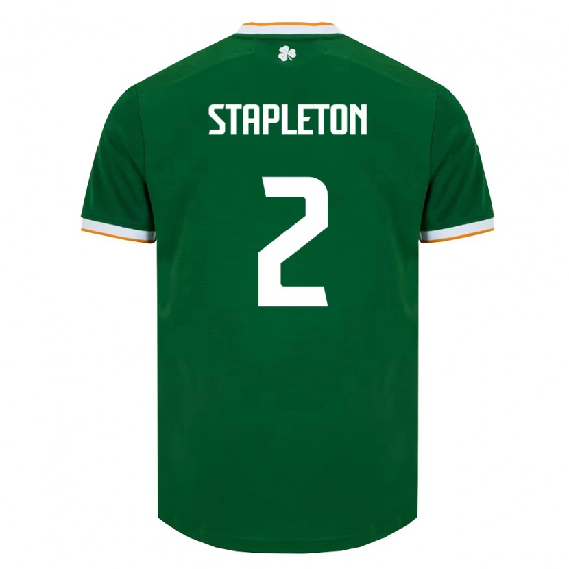 Danxen Barn Irland Jessie Stapleton #2 Mörk Grön Vit Hemmatröja Matchtröjor 26-28 Tröjor T-Tröja