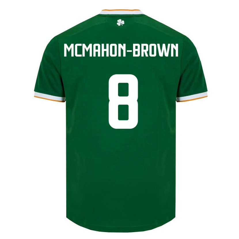 Danxen Barn Irland Kian Mcmahon-Brown #8 Mörk Grön Vit Hemmatröja Matchtröjor 26-28 Tröjor T-Tröja