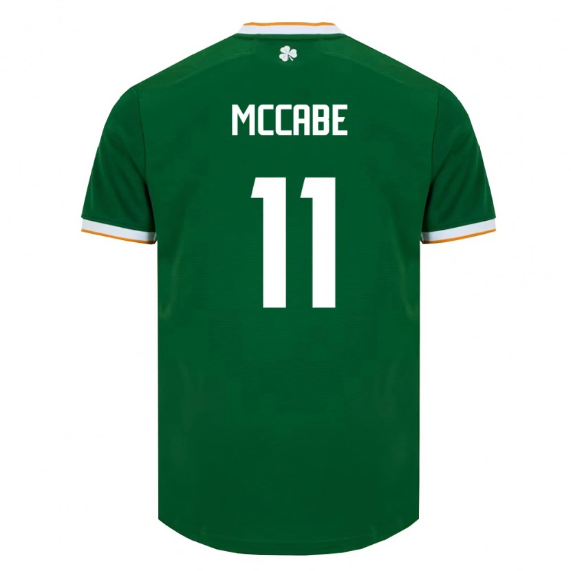 Danxen Barn Irland Katie Mccabe #11 Mörk Grön Vit Hemmatröja Matchtröjor 26-28 Tröjor T-Tröja
