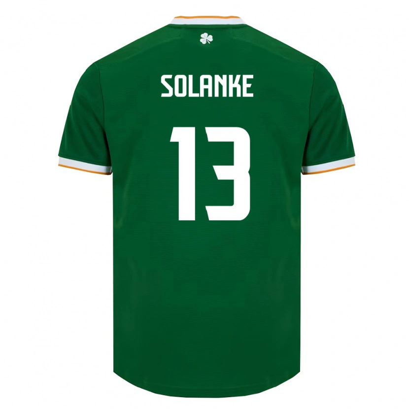 Danxen Barn Irland Ade Solanke #13 Mörk Grön Vit Hemmatröja Matchtröjor 26-28 Tröjor T-Tröja