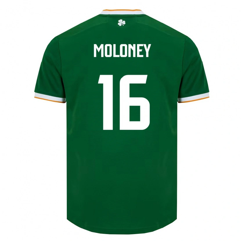 Danxen Barn Irland George Moloney #16 Mörk Grön Vit Hemmatröja Matchtröjor 26-28 Tröjor T-Tröja
