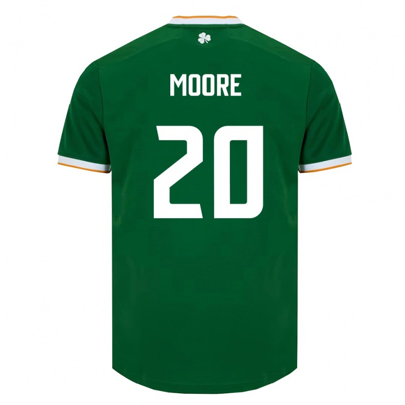 Danxen Barn Irland Matthew Moore #20 Mörk Grön Vit Hemmatröja Matchtröjor 26-28 Tröjor T-Tröja