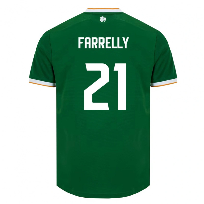 Danxen Barn Irland Sinead Farrelly #21 Mörk Grön Vit Hemmatröja Matchtröjor 26-28 Tröjor T-Tröja