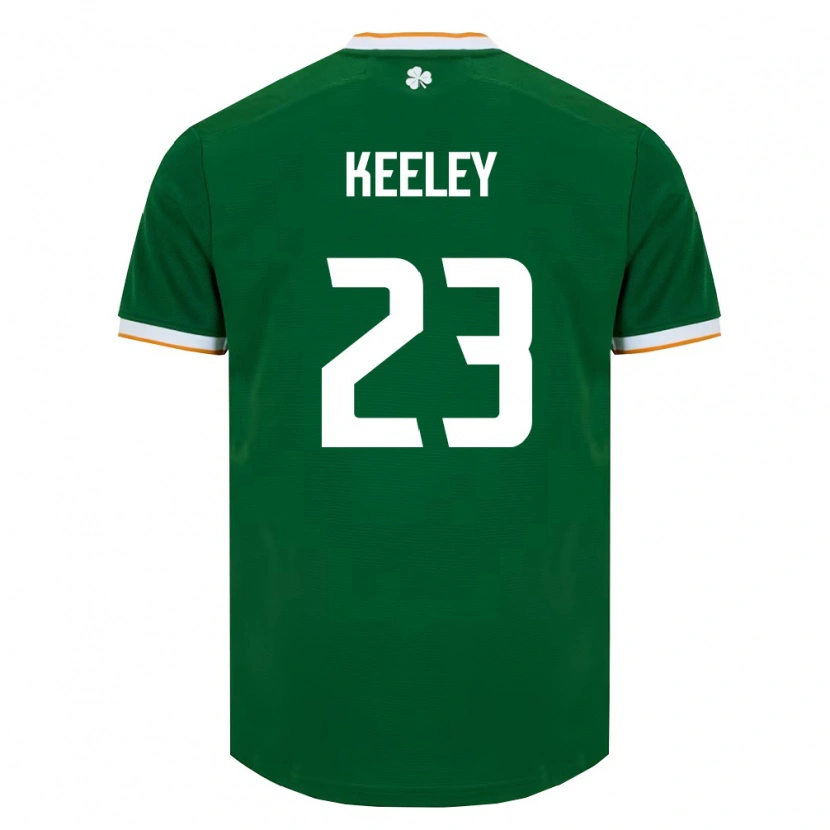 Danxen Barn Irland Josh Keeley #23 Mörk Grön Vit Hemmatröja Matchtröjor 26-28 Tröjor T-Tröja