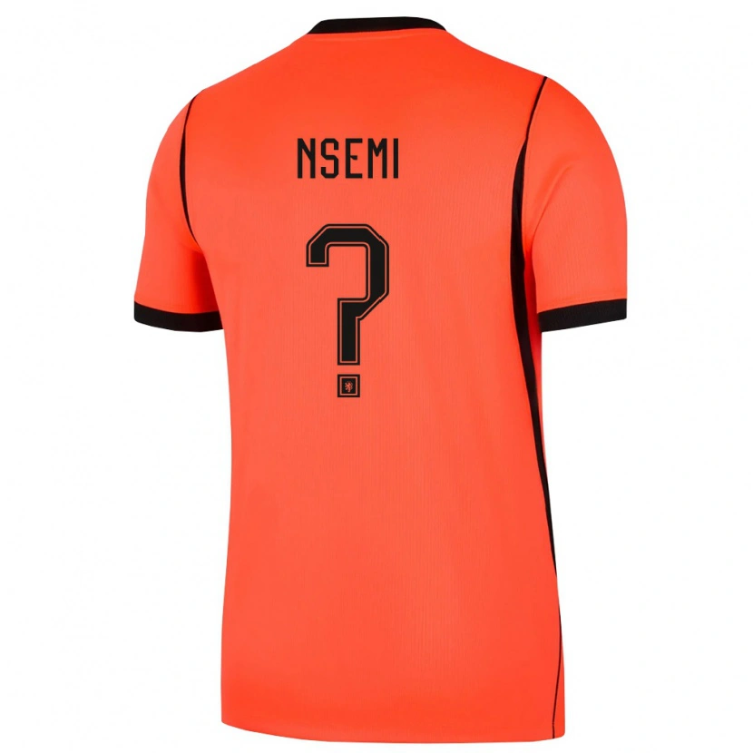 Danxen Barn Nederländerna Dylan Nsemi #0 Orange Svart Hemmatröja Matchtröjor 26-28 Tröjor T-Tröja
