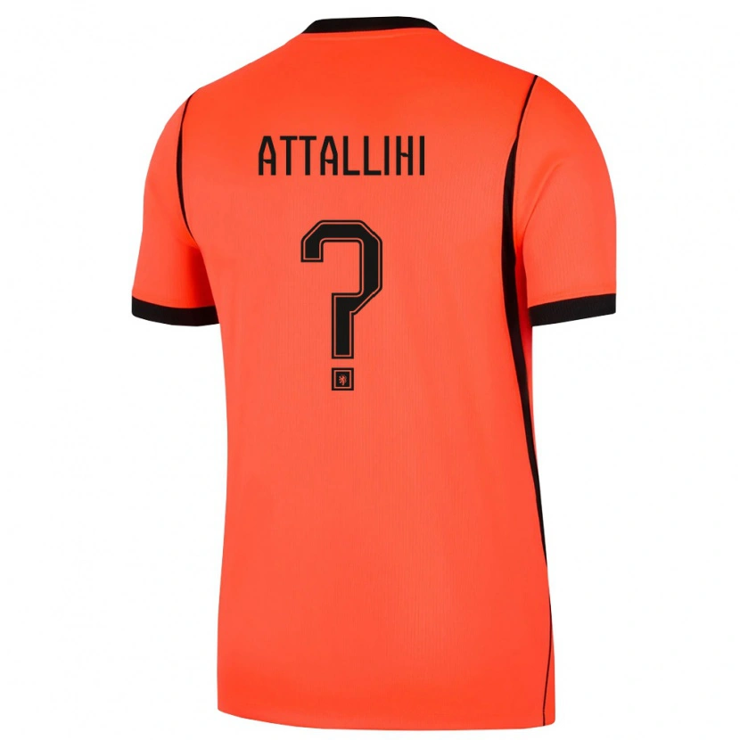 Danxen Barn Nederländerna Adam Attallihi #0 Orange Svart Hemmatröja Matchtröjor 26-28 Tröjor T-Tröja