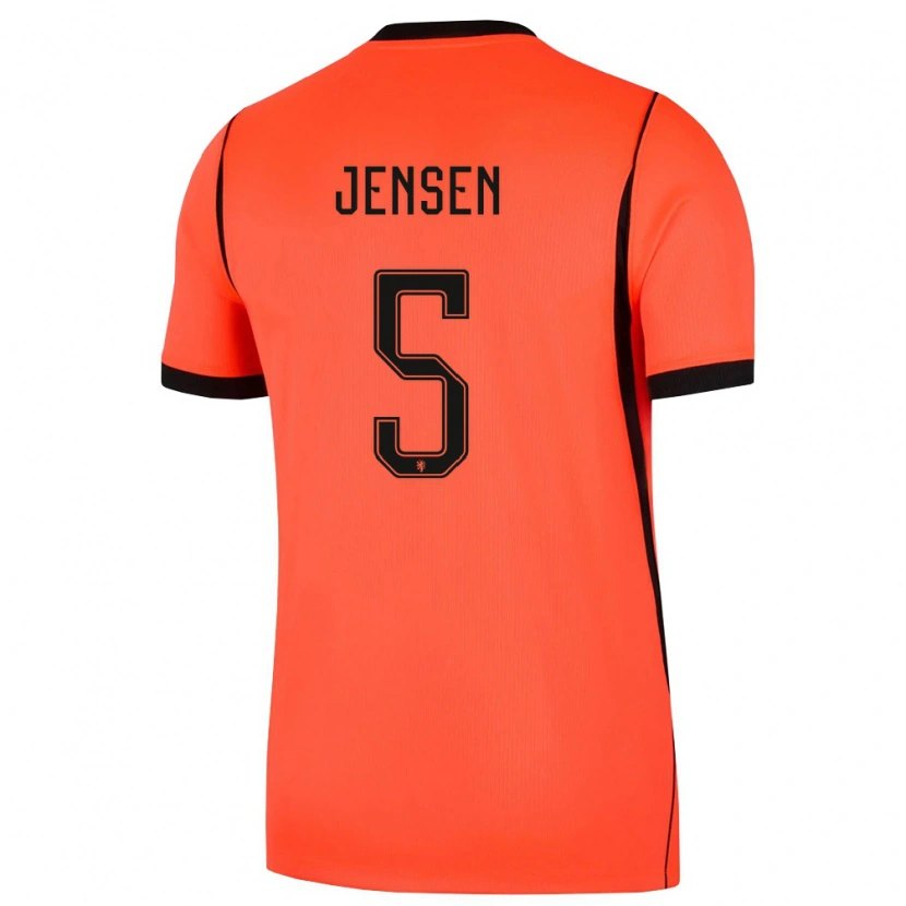 Danxen Barn Nederländerna Koen Jensen #5 Orange Svart Hemmatröja Matchtröjor 26-28 Tröjor T-Tröja