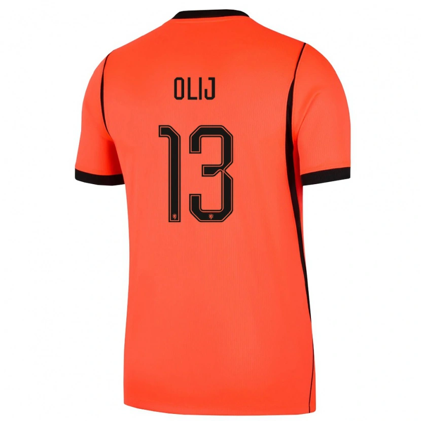Danxen Barn Nederländerna Nick Olij #13 Orange Svart Hemmatröja Matchtröjor 26-28 Tröjor T-Tröja