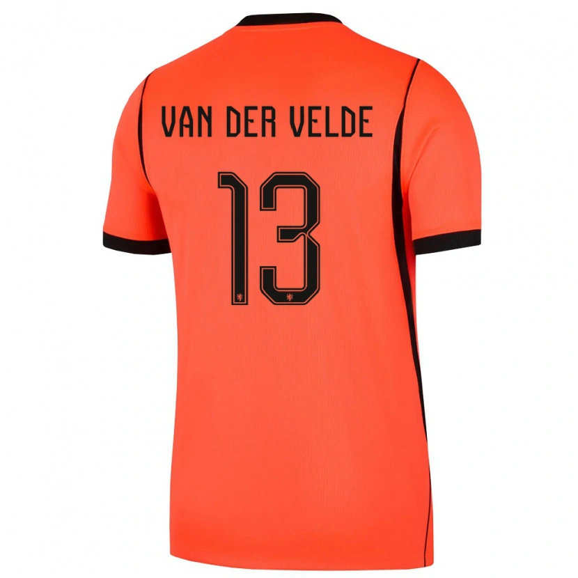Danxen Barn Nederländerna Yordi Van Der Velde #13 Orange Svart Hemmatröja Matchtröjor 26-28 Tröjor T-Tröja