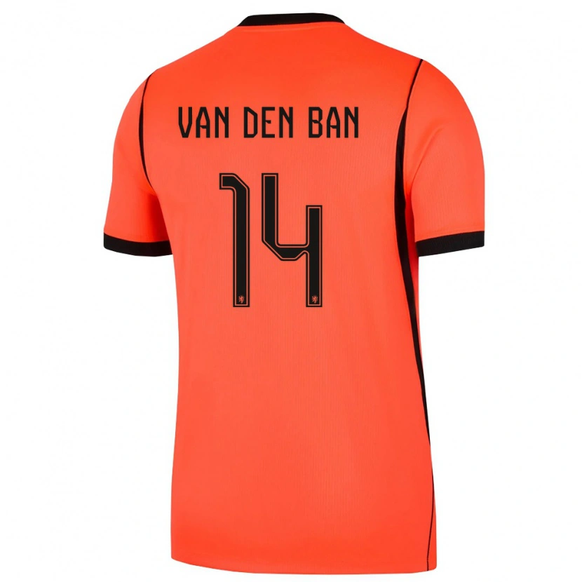 Danxen Barn Nederländerna Yoël Van Den Ban #14 Orange Svart Hemmatröja Matchtröjor 26-28 Tröjor T-Tröja