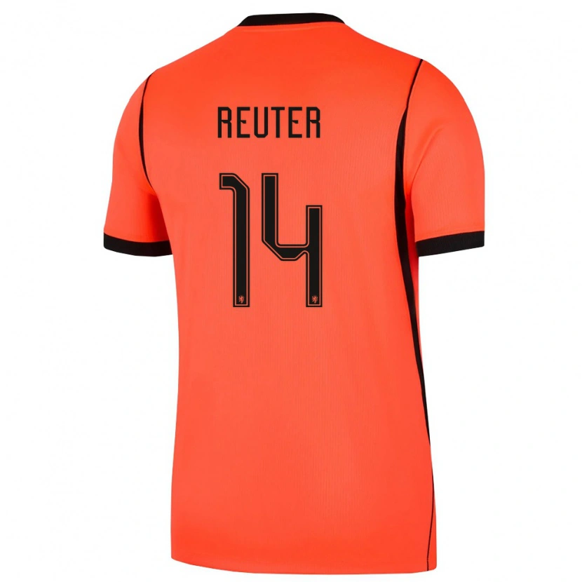 Danxen Barn Nederländerna Frederick Reuter #14 Orange Svart Hemmatröja Matchtröjor 26-28 Tröjor T-Tröja