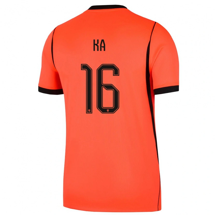 Danxen Barn Nederländerna Ismail Ka #16 Orange Svart Hemmatröja Matchtröjor 26-28 Tröjor T-Tröja