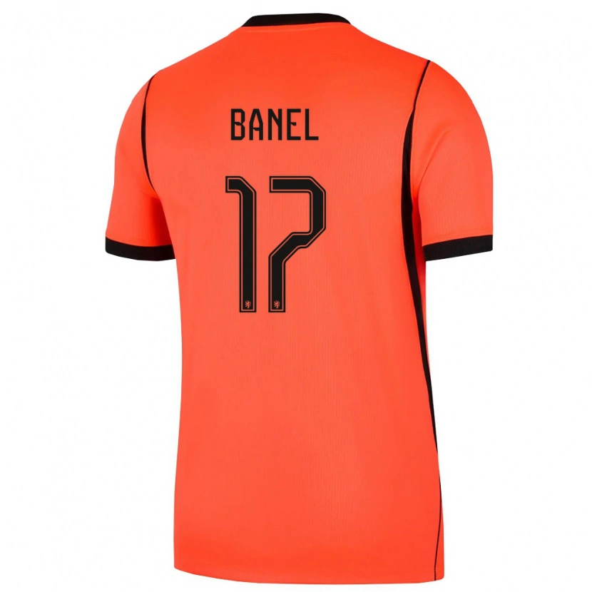 Danxen Barn Nederländerna Jaydon Banel #17 Orange Svart Hemmatröja Matchtröjor 26-28 Tröjor T-Tröja