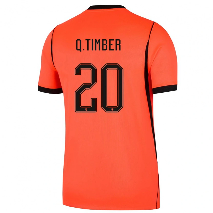 Danxen Barn Nederländerna Quinten Timber #20 Orange Svart Hemmatröja Matchtröjor 26-28 Tröjor T-Tröja