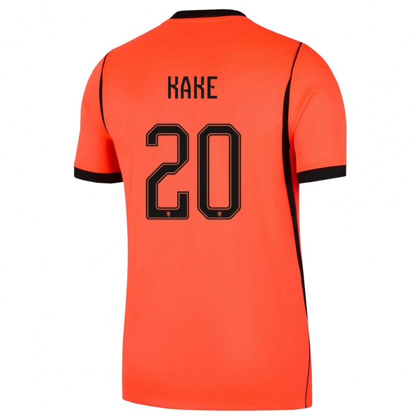 Danxen Barn Nederländerna Souhel Kake #20 Orange Svart Hemmatröja Matchtröjor 26-28 Tröjor T-Tröja