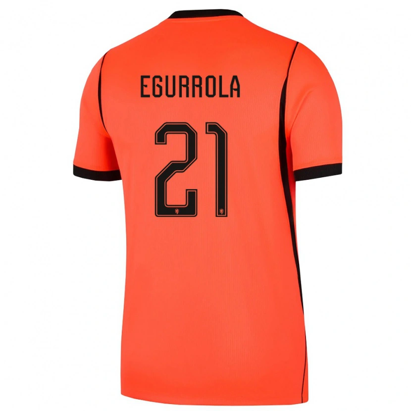 Danxen Barn Nederländerna Damaris Egurrola #21 Orange Svart Hemmatröja Matchtröjor 26-28 Tröjor T-Tröja