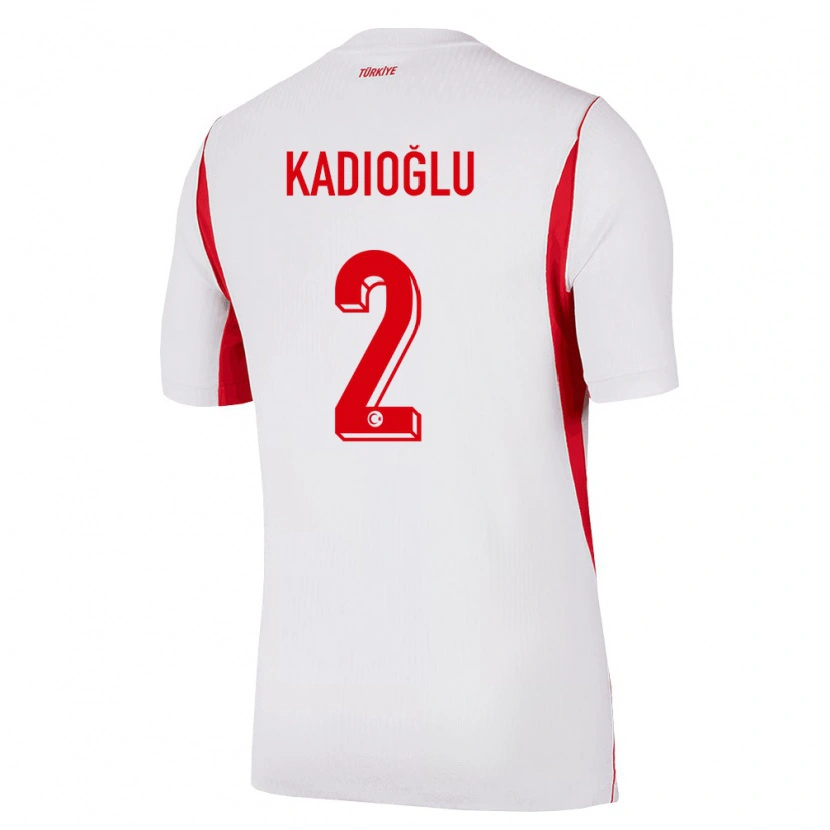 Danxen Barn Kalkon Muhammed Kadıoğlu #2 Vit Röd Burgund Bortatröja Matchtröjor 26-28 Tröjor T-Tröja