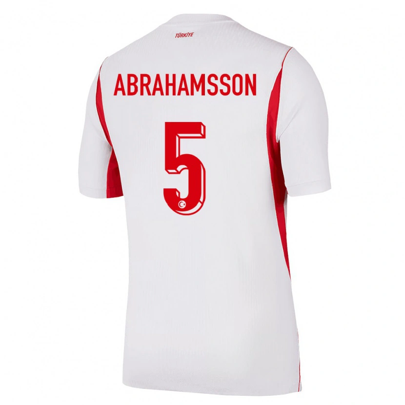 Danxen Barn Kalkon Sejde Aylin Abrahamsson #5 Vit Röd Burgund Bortatröja Matchtröjor 26-28 Tröjor T-Tröja