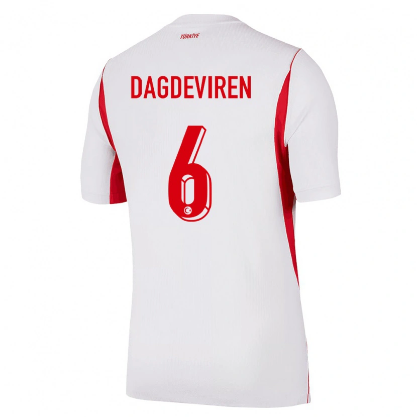 Danxen Barn Kalkon Diren Dağdeviren #6 Vit Röd Burgund Bortatröja Matchtröjor 26-28 Tröjor T-Tröja
