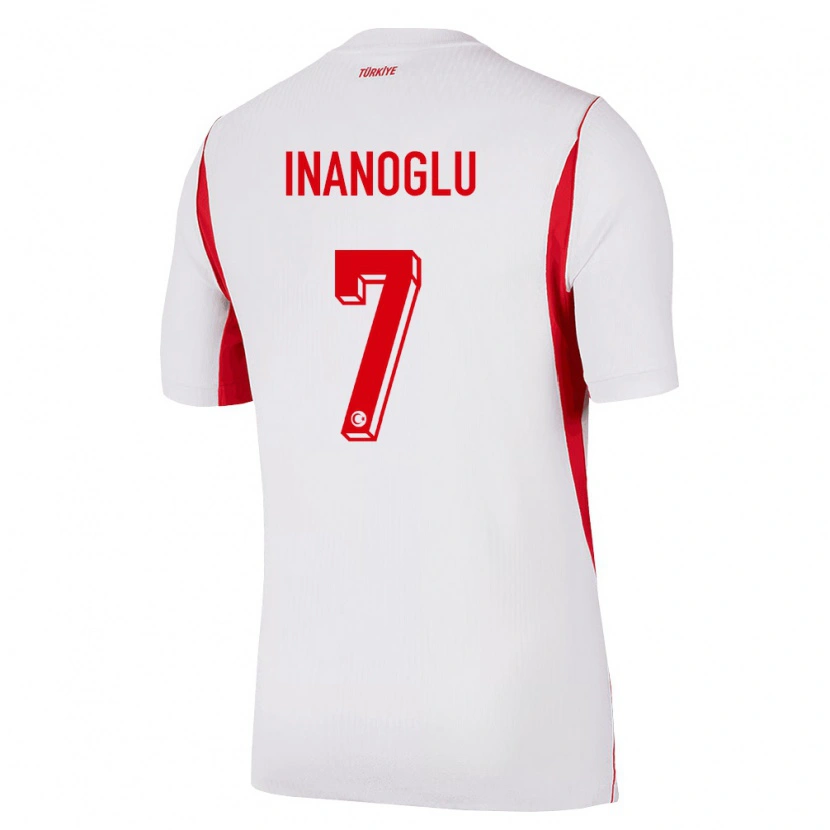 Danxen Barn Kalkon Kaan İnanoğlu #7 Vit Röd Burgund Bortatröja Matchtröjor 26-28 Tröjor T-Tröja