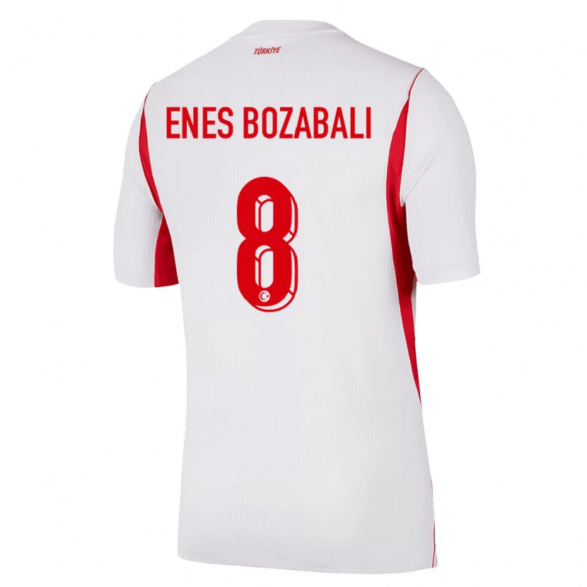 Danxen Barn Kalkon Mustafa Enes Bozabalı #8 Vit Röd Burgund Bortatröja Matchtröjor 26-28 Tröjor T-Tröja