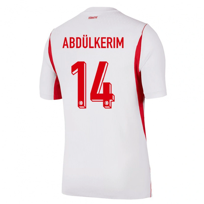 Danxen Barn Kalkon Abdülkerim Bardakcı #14 Vit Röd Burgund Bortatröja Matchtröjor 26-28 Tröjor T-Tröja