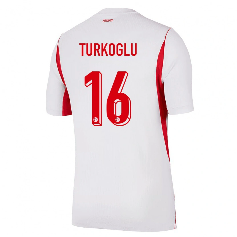 Danxen Barn Kalkon Ece Türkoğlu #16 Vit Röd Burgund Bortatröja Matchtröjor 26-28 Tröjor T-Tröja