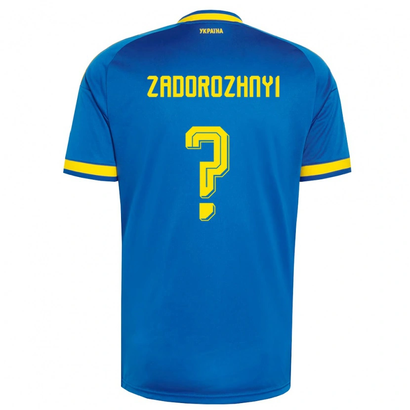 Danxen Barn Ukraina Fedir Zadorozhnyi #0 Blå Gul Marin Bortatröja Matchtröjor 26-28 Tröjor T-Tröja