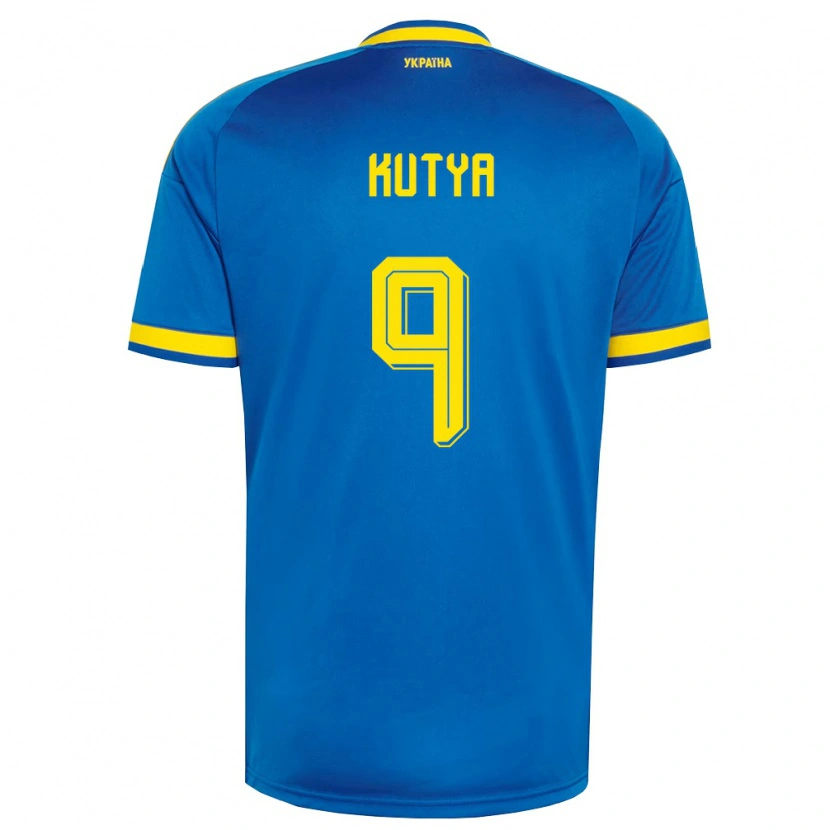 Danxen Barn Ukraina Ilya Kutya #9 Blå Gul Marin Bortatröja Matchtröjor 26-28 Tröjor T-Tröja