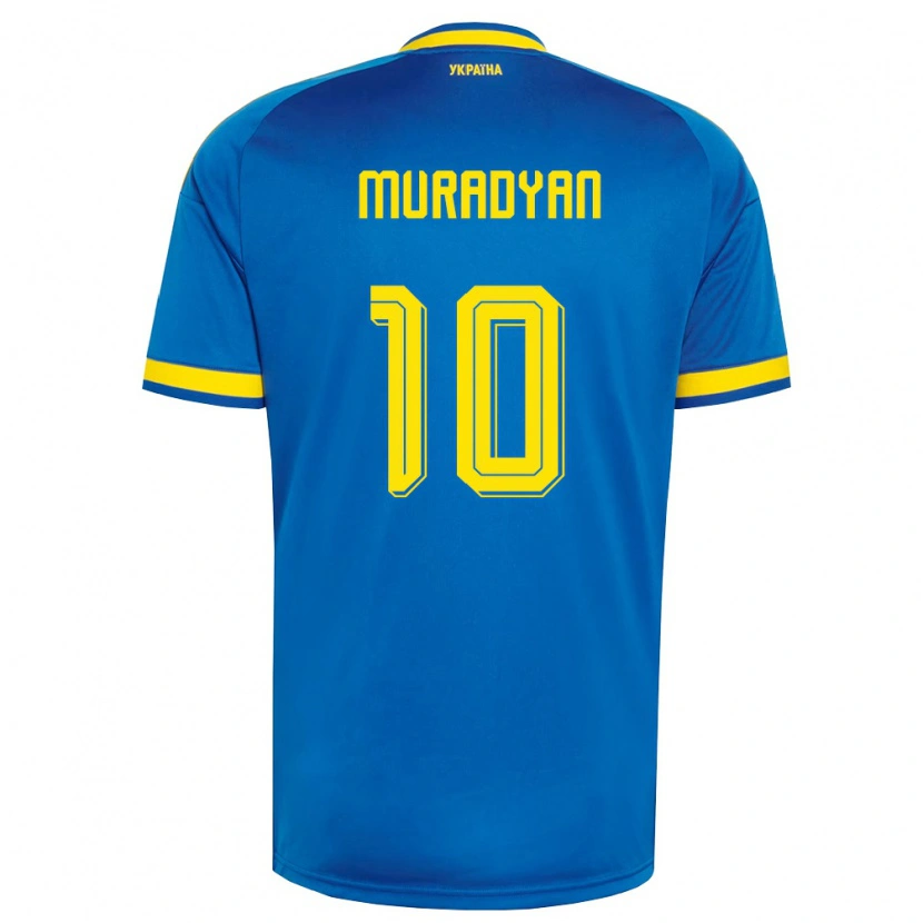 Danxen Barn Ukraina Artem Muradyan #10 Blå Gul Marin Bortatröja Matchtröjor 26-28 Tröjor T-Tröja