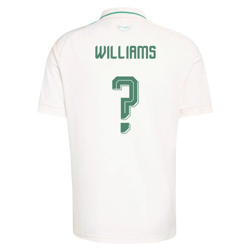 Danxen Barn Wales George Williams #0 Vit Brun Grön Bortatröja Matchtröjor 26-28 Tröjor T-Tröja