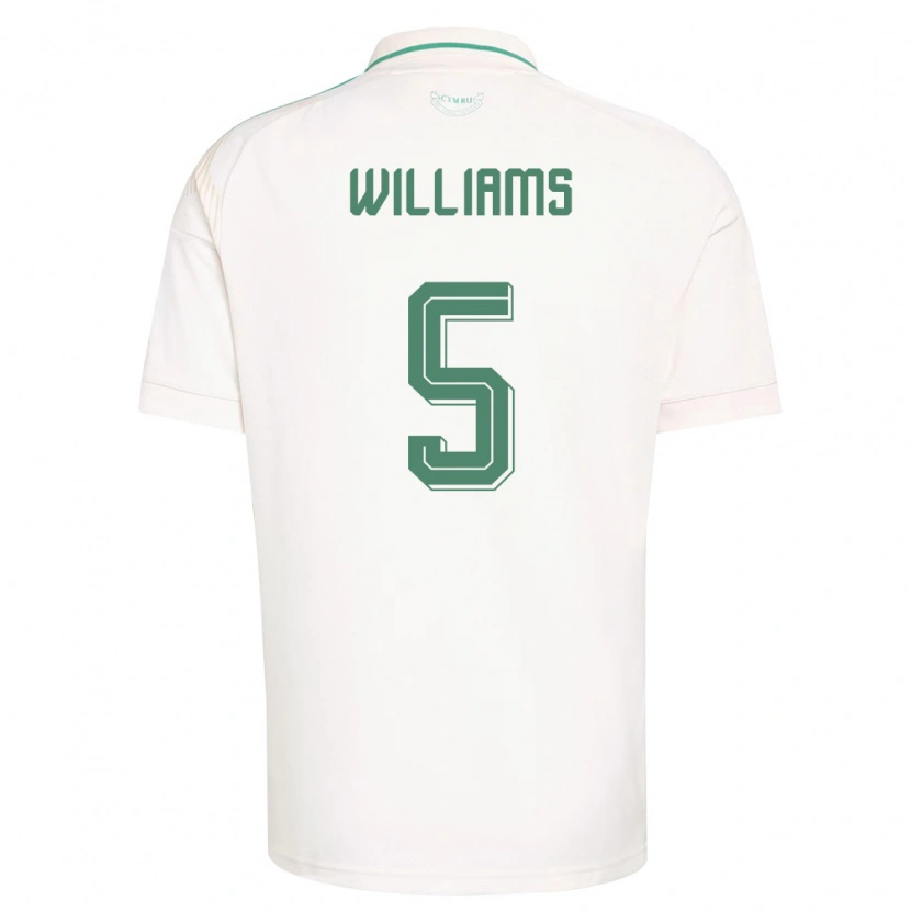 Danxen Barn Wales Ashton Williams #5 Vit Brun Grön Bortatröja Matchtröjor 26-28 Tröjor T-Tröja