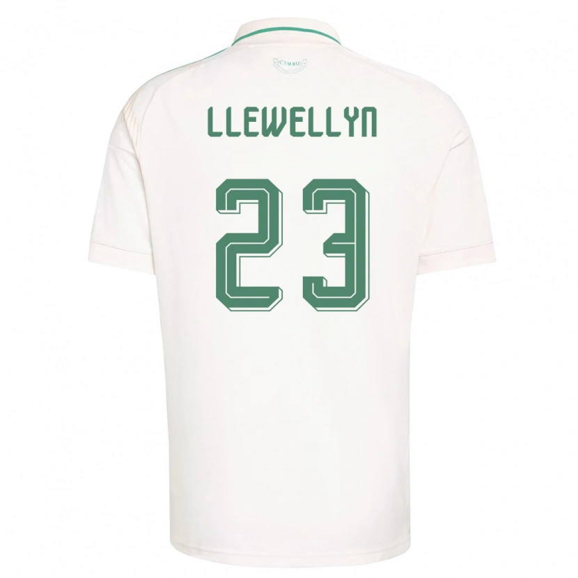 Danxen Barn Wales Ffion Llewellyn #23 Vit Brun Grön Bortatröja Matchtröjor 26-28 Tröjor T-Tröja
