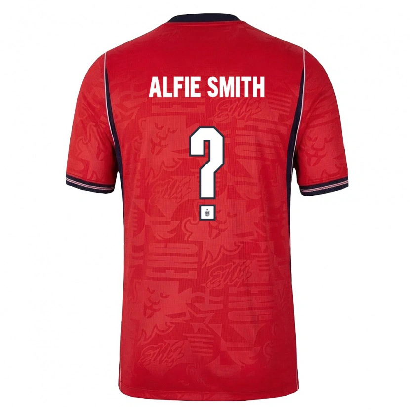 Danxen Barn England Alfie Smith #0 Röd Marin Vit Bortatröja Matchtröjor 26-28 Tröjor T-Tröja