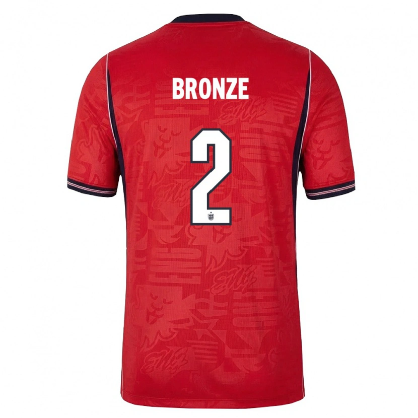 Danxen Barn England Lucy Bronze #2 Röd Marin Vit Bortatröja Matchtröjor 26-28 Tröjor T-Tröja