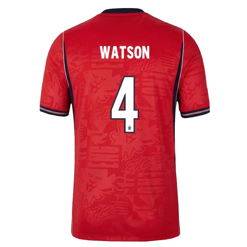 Danxen Barn England Reggie Watson #4 Röd Marin Vit Bortatröja Matchtröjor 26-28 Tröjor T-Tröja