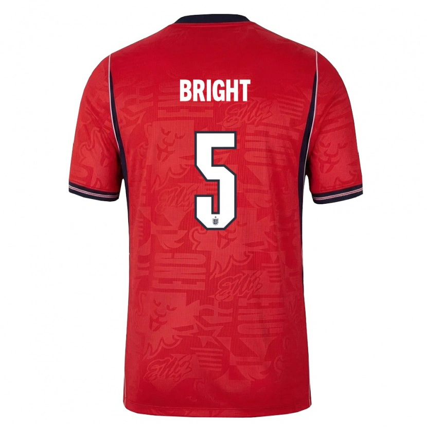 Danxen Barn England Millie Bright #5 Röd Marin Vit Bortatröja Matchtröjor 26-28 Tröjor T-Tröja