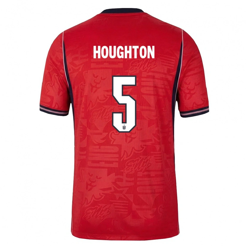 Danxen Barn England Steph Houghton #5 Röd Marin Vit Bortatröja Matchtröjor 26-28 Tröjor T-Tröja