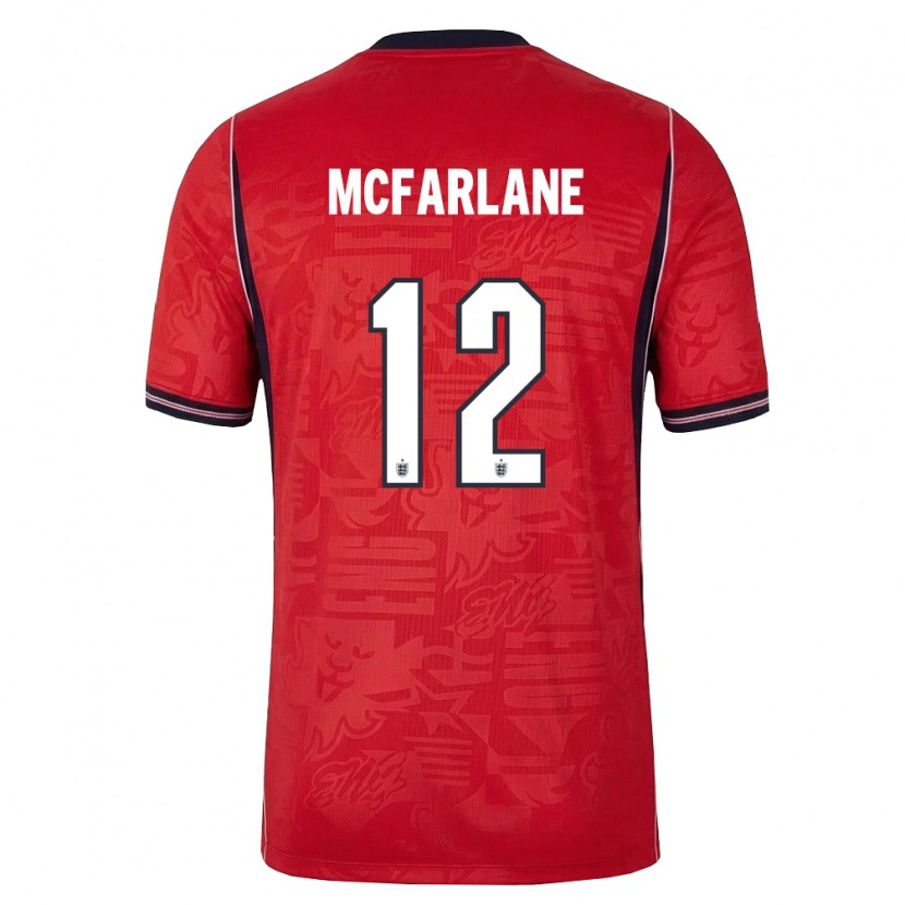 Danxen Barn England Christian Mcfarlane #12 Röd Marin Vit Bortatröja Matchtröjor 26-28 Tröjor T-Tröja