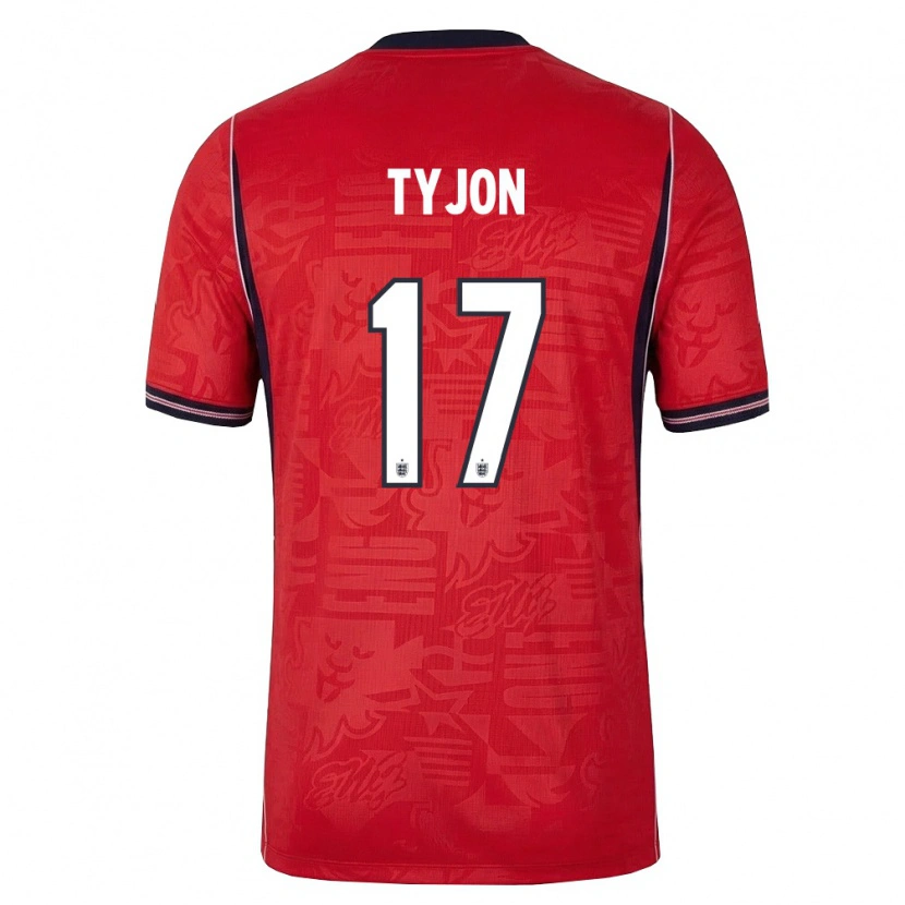 Danxen Barn England Igor Tyjon #17 Röd Marin Vit Bortatröja Matchtröjor 26-28 Tröjor T-Tröja