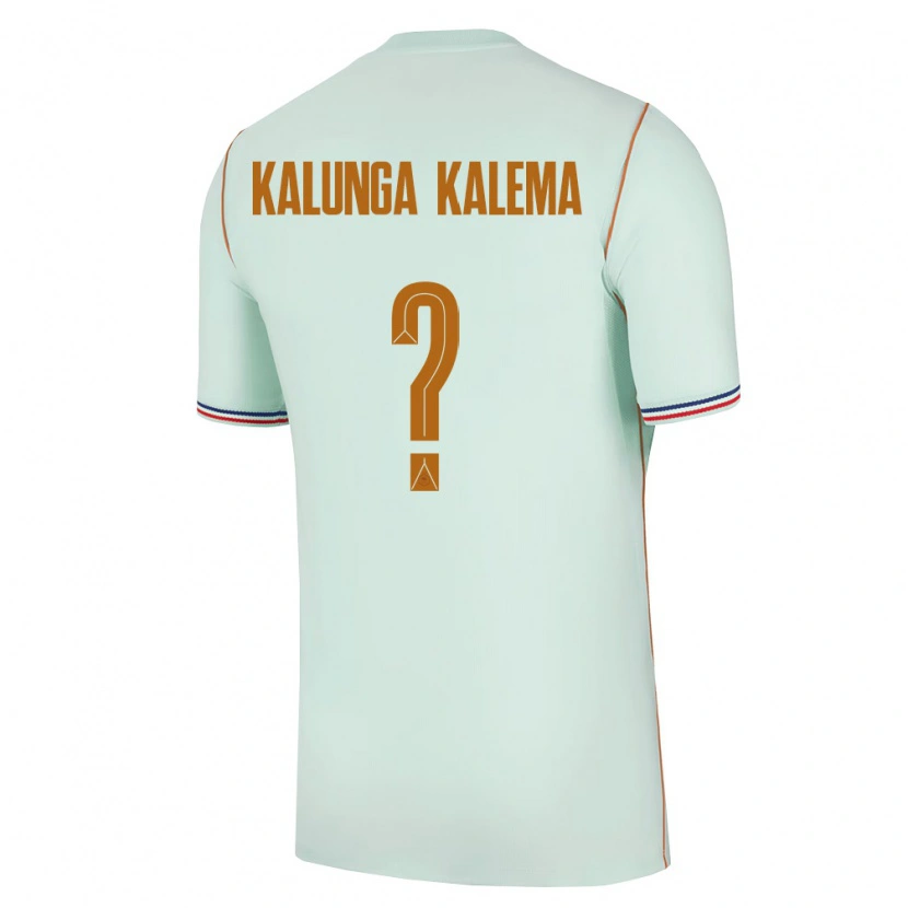 Danxen Barn Frankrike Kevin Kalunga Kalema #0 Grön Guld Bortatröja Matchtröjor 26-28 Tröjor T-Tröja