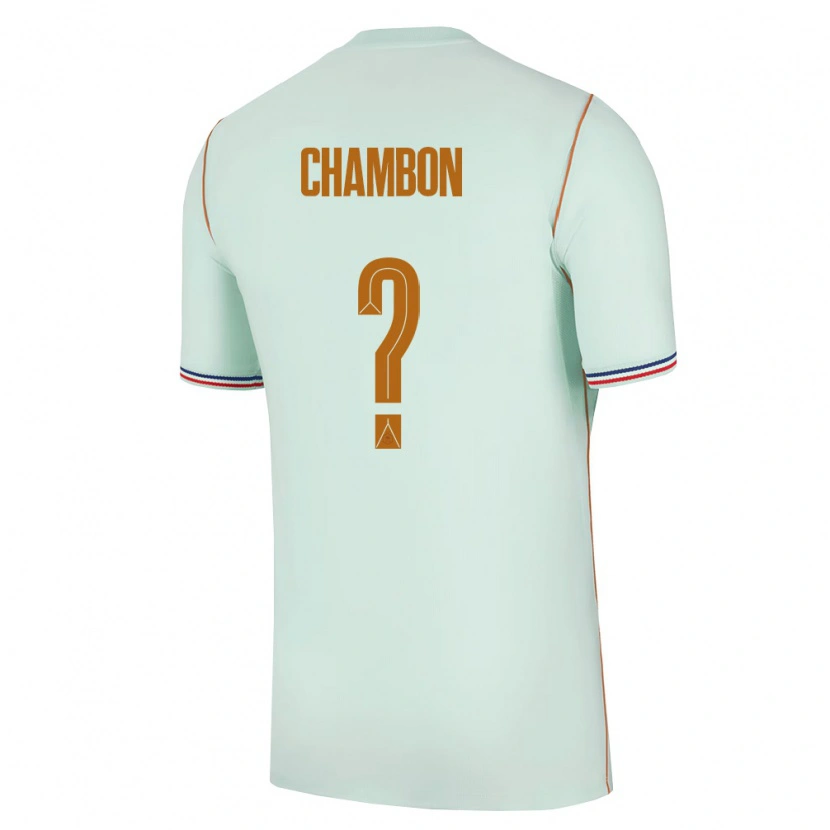 Danxen Barn Frankrike Mathis Chambon #0 Grön Guld Bortatröja Matchtröjor 26-28 Tröjor T-Tröja