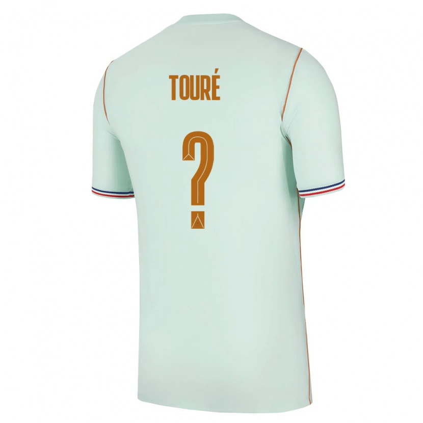 Danxen Barn Frankrike Ousmane Touré #0 Grön Guld Bortatröja Matchtröjor 26-28 Tröjor T-Tröja