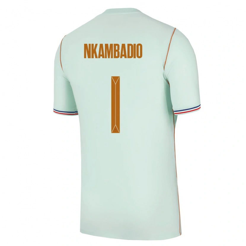 Danxen Barn Frankrike Obed Nkambadio #1 Grön Guld Bortatröja Matchtröjor 26-28 Tröjor T-Tröja