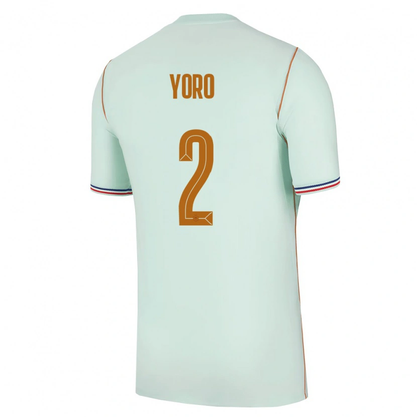 Danxen Barn Frankrike Leny Yoro #2 Grön Guld Bortatröja Matchtröjor 26-28 Tröjor T-Tröja