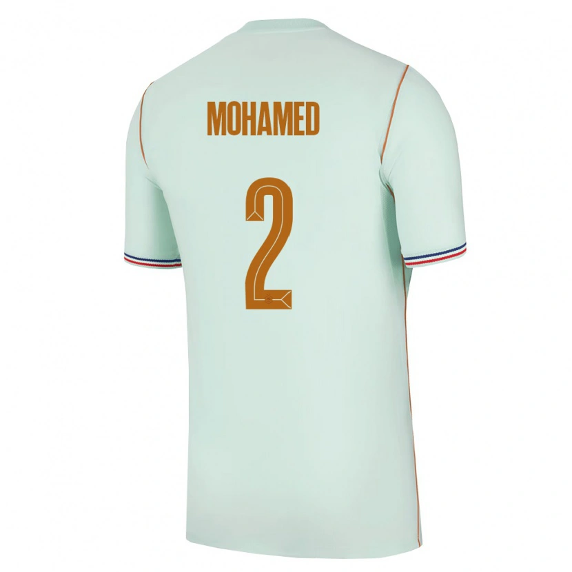 Danxen Barn Frankrike Isyak Mohamed #2 Grön Guld Bortatröja Matchtröjor 26-28 Tröjor T-Tröja