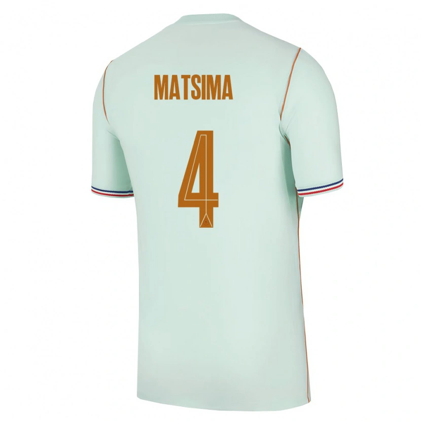 Danxen Barn Frankrike Chrislain Matsima #4 Grön Guld Bortatröja Matchtröjor 26-28 Tröjor T-Tröja